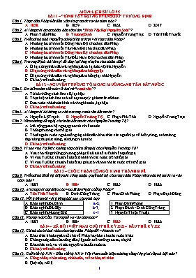 Đề cương ôn tập Lịch sử lớp 5 - Năm học 2016-2017